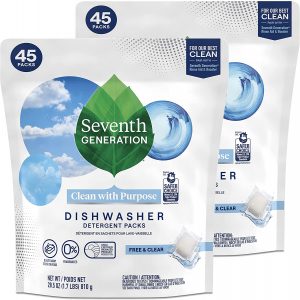 Best Fragrance-Free Dishwasher Tablets - Seventh Generation Dishwasher Detergent Packs, Free & Clear