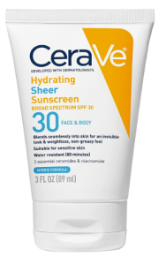 CeraVe Hydrating Sheer Fragrance-Free Sunscreen